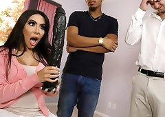 Sensual busty mademoiselle Lela Star impaled by a black penis