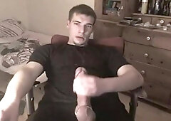 Muscular Man Strokes His Huge Cock