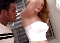 Shemale babe seduces a hunk and fucks him real good