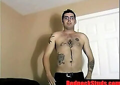 Hairy Straight Country Boy jacking for cash