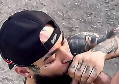 Uncut latino boy cruising during hiking - blowjob & fuck