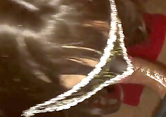 Crossdresser slut sucking black cock POV 4