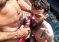 Bareback sex on the farm. My gay cousin letting his ass loose.