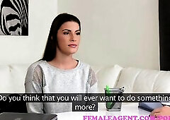 FemaleAgent. Hawt blond seduces appealing brunette hair in casting interview