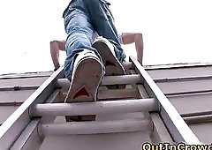 Hot straight hunks get outed in public place