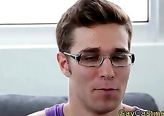 Gaycastings nerdy hunk gets facialized