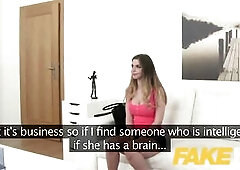 Fake Agent Sexy Brit Stella Cox gets her taut vagina drilled by euro agent