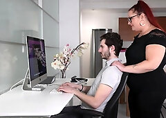 Sabine is a sexy buxxom COUGAR Manager that fucks her intern at the office