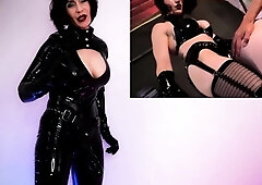 two women fetish latex asslicking and anal mff