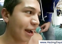 Freshmen playing a game with a ball