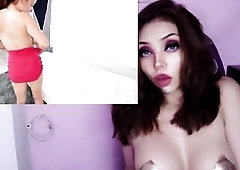 Shy with large natural melons at her 1st casting