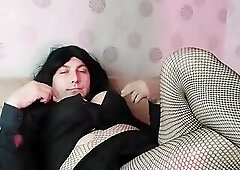 Gothic Chest Big Thighs in Fishnets