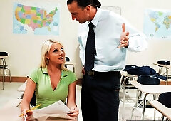 Cutie Shawna Lenee learns how to pass by filling her holes with cock