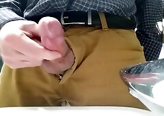 Little cock daddy wank at work with big cum spurt 2 8