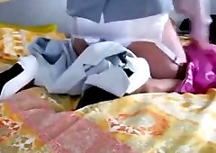 crossdressing pink satin blouses shoot