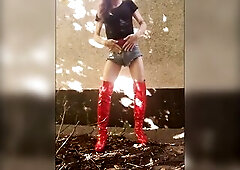 Watch what my nasty wench Bella gets up to with a stick when that babe's outdoors. Mistresse Holly.