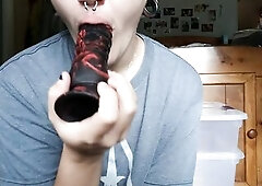 Trans Teen Pounds Gap With Biggest Sex tool Then Sucks It Off