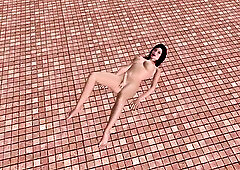 Charming CG animated transsexual porn stars breathtaking shemale with voluptuous curves and giant jock eagerly inserting thick anal butt plug, pumping