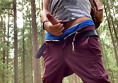 Horny Guy Takes A Piss And Blows His Big Cum Load