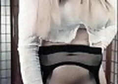 Hung Shemale Mistress taunts you with big veiny dick