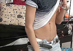 cute twunk model milks off at a photo shoot