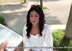 Will a stranger angel acquiesce to a Public Cumwalk for a fresh iPhone?