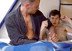 The insane bedtime story gets little son’s cock hard as rock, and his step-dad undoubtedly takes notice