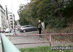 Eager Czech Gals are Peeing in the Centre of the Town and get Caught