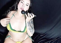 Sexy cutie from muscular bucaramanga masturbating with and booty-plug meets defiance