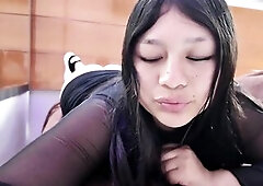 I drilled this lustful Lalin girl in the booty. I wanted to feel myself cum inside her!