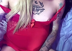 Crimson Babydoll - Hand Job and Money-Shot