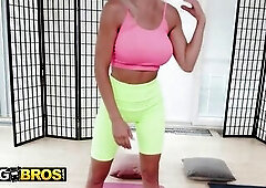 BANGBROS - Shalia Devine’s Yoga Session Heats Up As This babe Groans For A Overweight Knob In Her Taut Asshole
