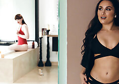 Shemale Babe Meets Gabriella Paltrova at The Spa