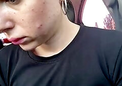 Sexy Girl in Car Selfies