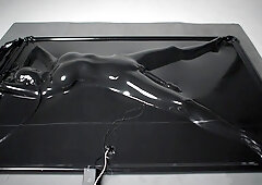 First Time Breathplay Orgasm In Vacbed With Remote Control Breathing Tube And Estim