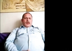 Big Daddy Bear Jerks Off His Small Cock