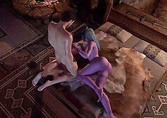 A Night Elf in Skyrim Handjob and Blowjob - Skyrim 3D Porn Parody
