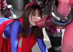 Japanese babe rammed by hung monsters in cosplay threesome