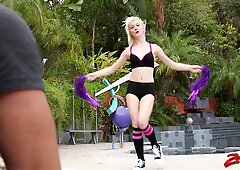 Maddy Rose drops her uniform to be fucked by a large dick dude