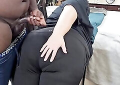 Hawt Large Booty Curvy Blond mother I'd like to fuck In Yoga Panties Twerking & Teasing Ebony Chap, Jerking, Cum On Booty