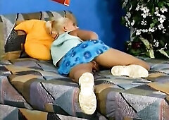 Priceless doggy style screw for a beautiful blond penis sucking teen with bald vagina.