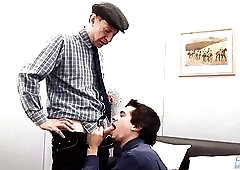 Mature thug jizzes on twinks body