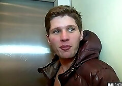 Euro daddy public sex and facial