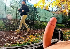 Dickflash in the Park: a Slutty Milf Can't Resist to Give a Me a Hard Titty Fuck