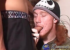 Attractive white hunk Cory Woodall blows horny tan jockâs huge dick at work