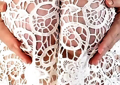 Mysterious masked GILF with biggest natural melons so slutty