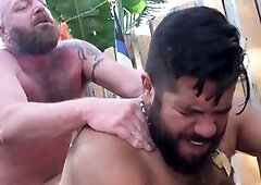 Hunks having a blast