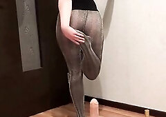 Anal penetration with a giant rubber penis. A mother I'd like to fuck with a hawt booty in hose.