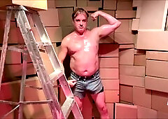 Huge anal insertion, big ass, big gay daddy cock