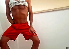 Risky public balcony session leads to intense jizz shot and nearly getting caught